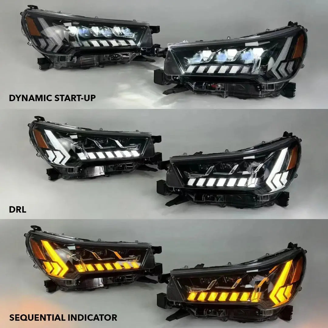 Toyota Hilux Revo (20-On) LED Projector Upgrade Headlights With Sequential Indicator