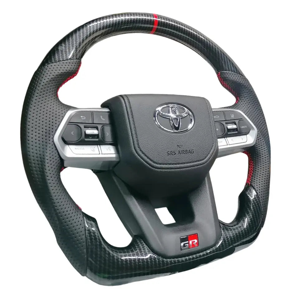 Toyota Land Cruiser LC300 GR Sport Style Carbon Look Upgrade Steering Wheel