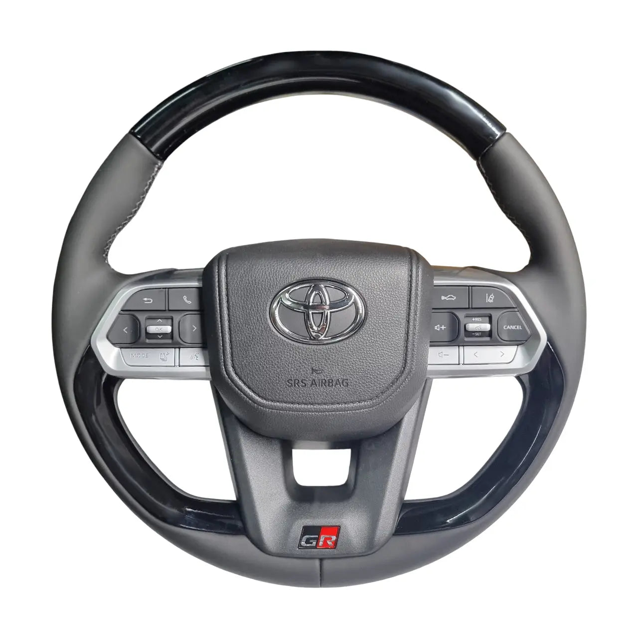 Toyota Land Cruiser LC300 GR Sport Style Piano Black Upgrade Steering Wheel