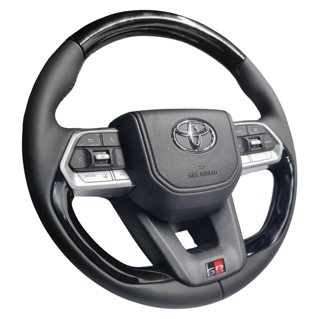 Toyota Land Cruiser LC300 GR Sport Style Piano Black Upgrade Steering Wheel