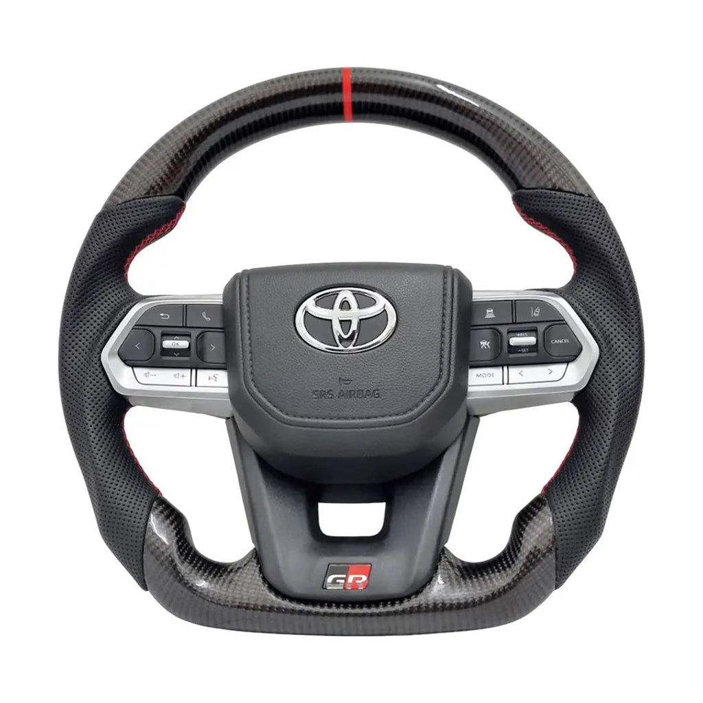 Toyota Land Cruiser LC300 GR Sport Style Genuine Carbon Fibre Upgrade Steering Wheel