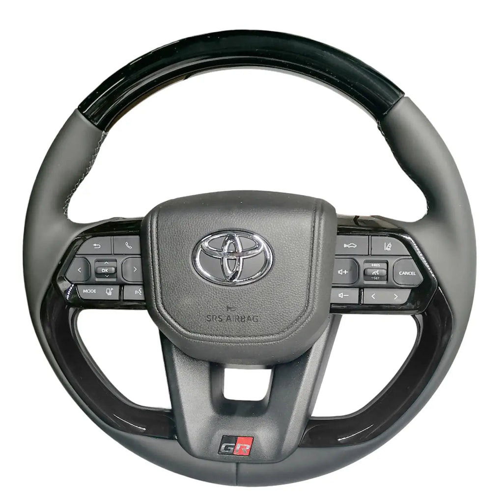 Toyota Land Cruiser LC300 GR Sport Style Piano Black Upgrade Steering Wheel