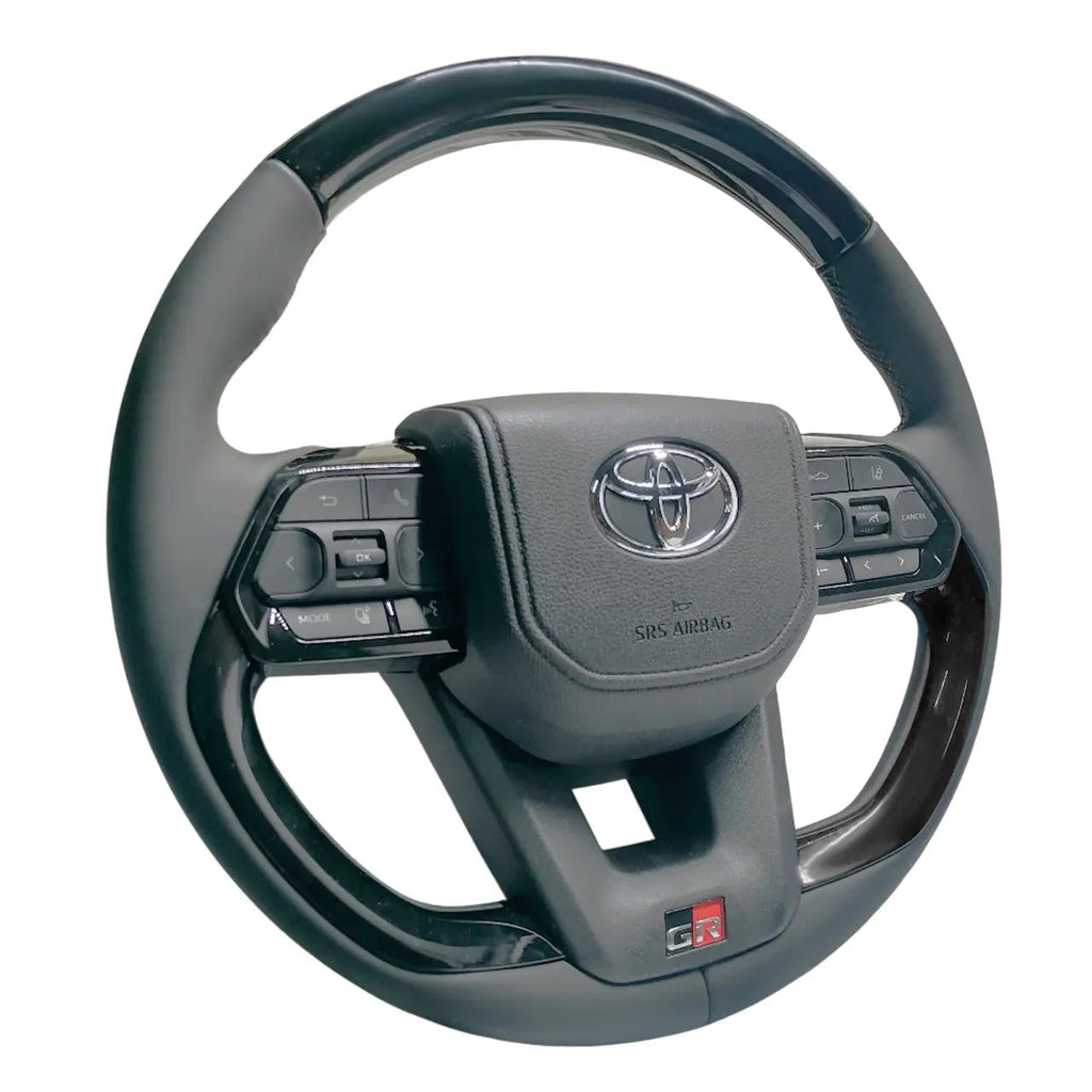 Toyota Land Cruiser LC300 GR Sport Style Piano Black Upgrade Steering Wheel