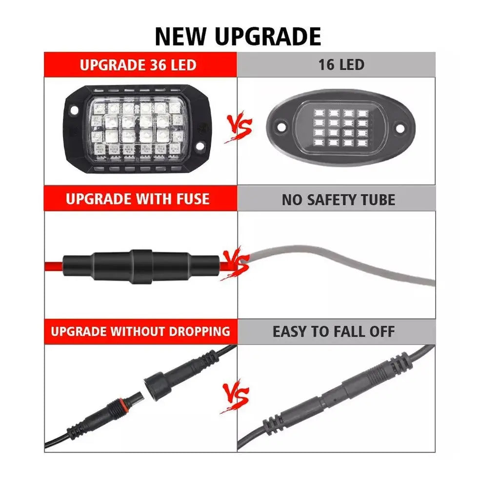 Universal 4 Pod RGB App Controlled LED Rock Lights