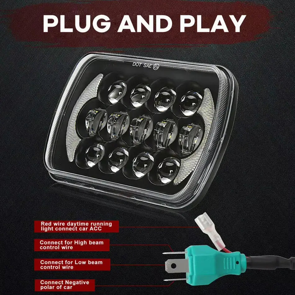 Universal 7 Inch Dual Function LED Projector Square Headlight