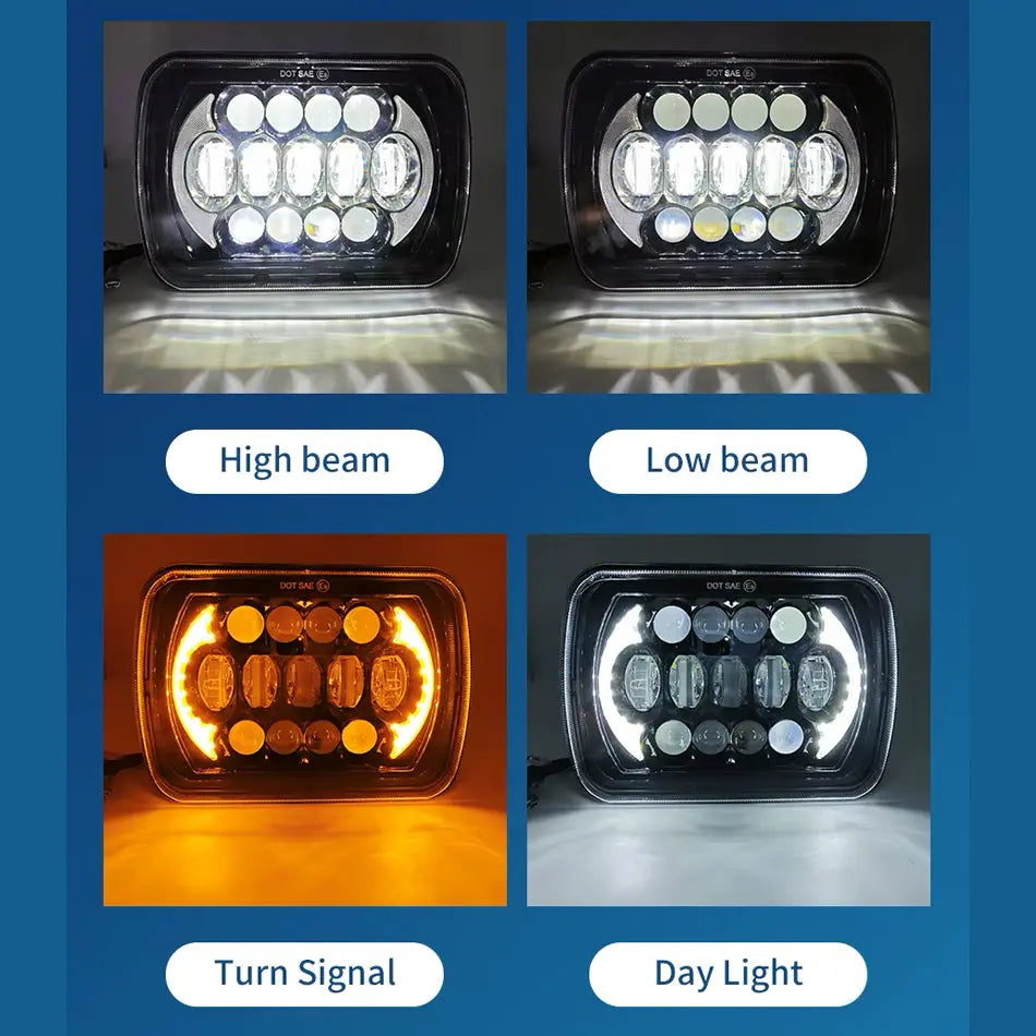 Universal 7 Inch Dual Function LED Projector Square Headlight