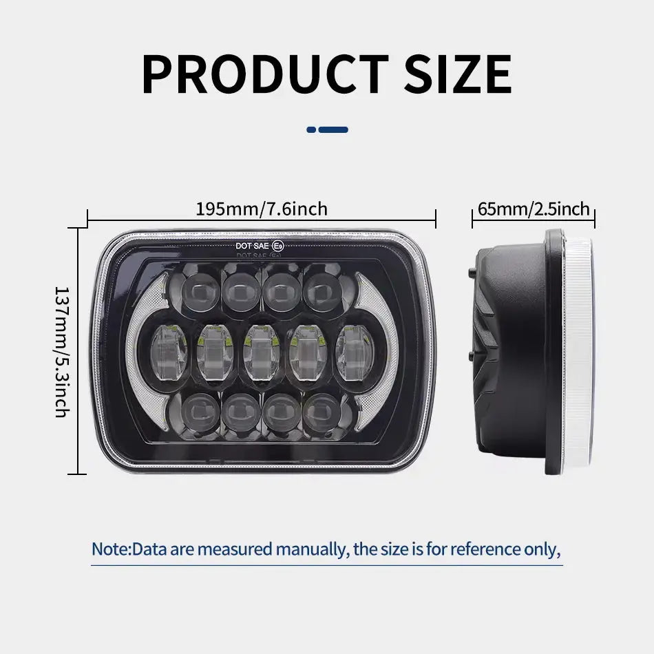 Universal 7 Inch Dual Function LED Projector Square Headlight