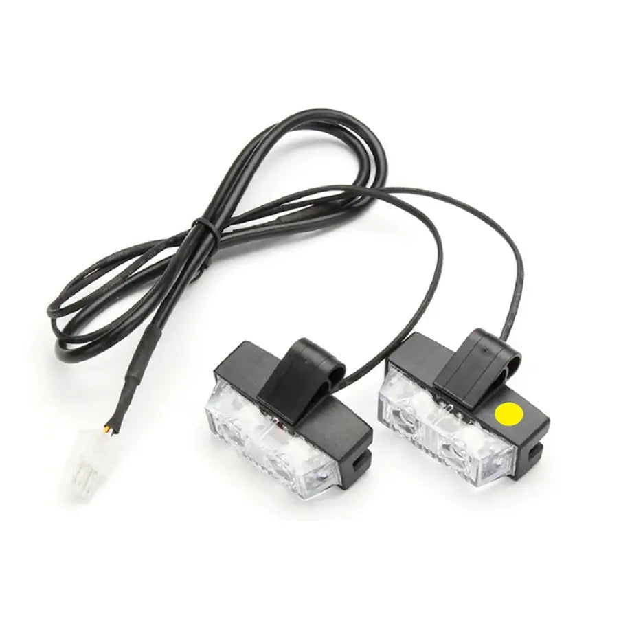 Universal 8-Piece Grille Mount  Emergency Strobe Light Kit - White & Yellow