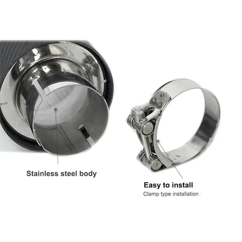 Universal Akropovik Style Carbon Fibre Exhaust Tail Pipes (64mm)