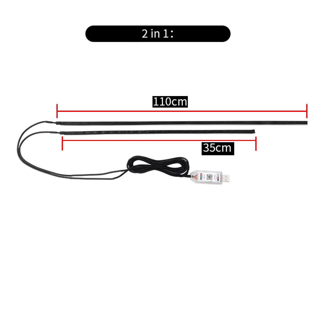 Universal USB Powered Car Interior RGB Ambient Lighting Kit - App Controlled