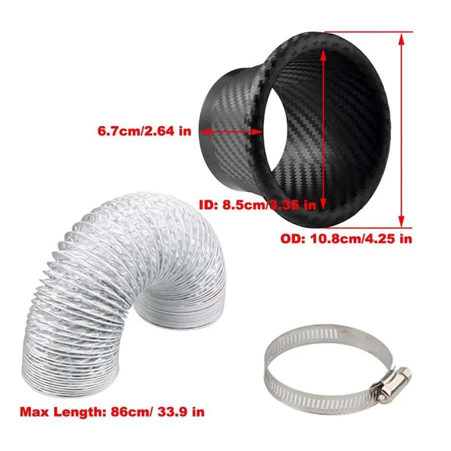 Universal Carbon Look Bumper Air Duct Funnel