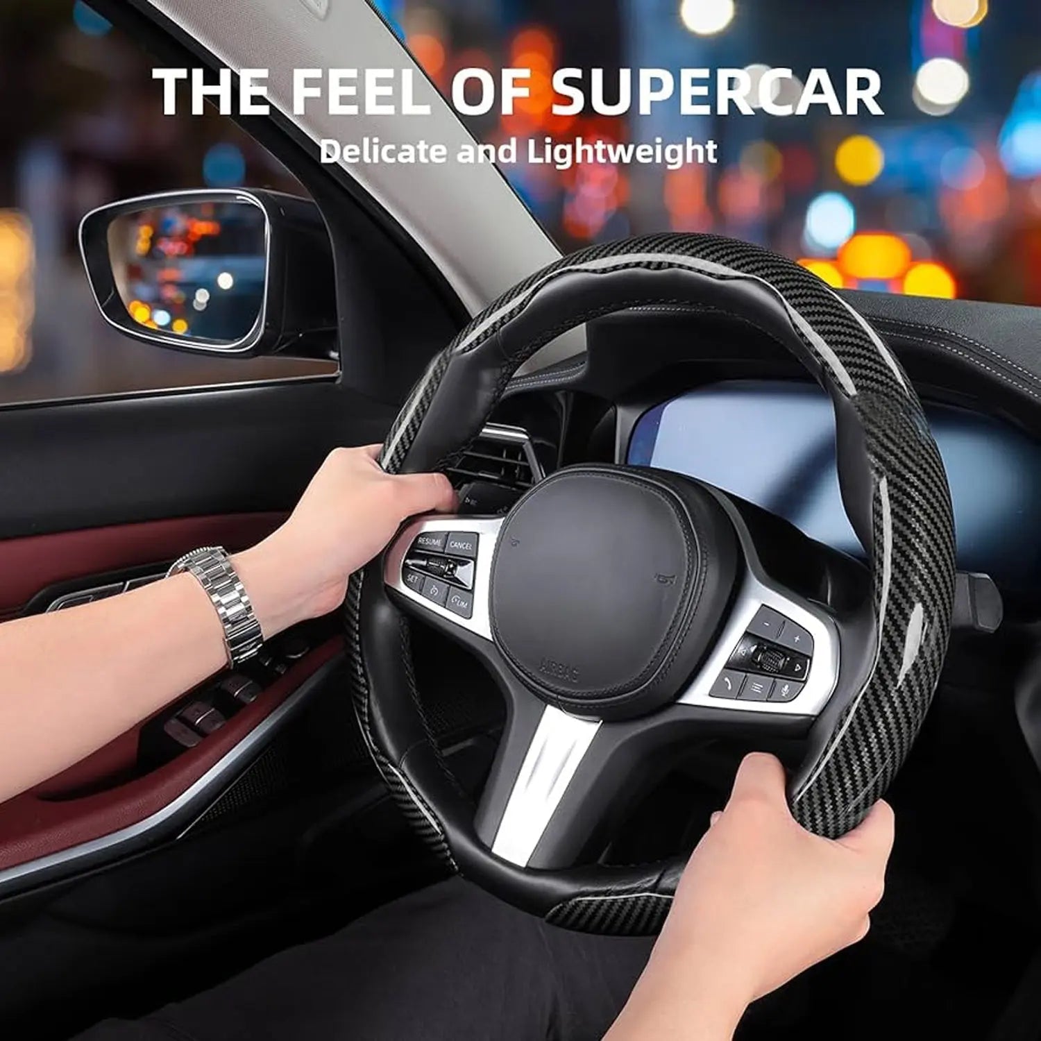 Universal Carbon Look GT Sport Style Steering Wheel Cover