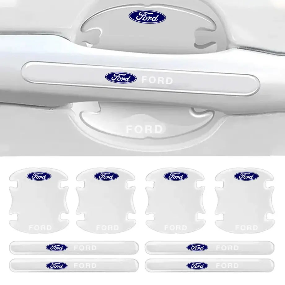 Universal Ford Transparent Silicone Door Handle Cover Protector Set (8pc)