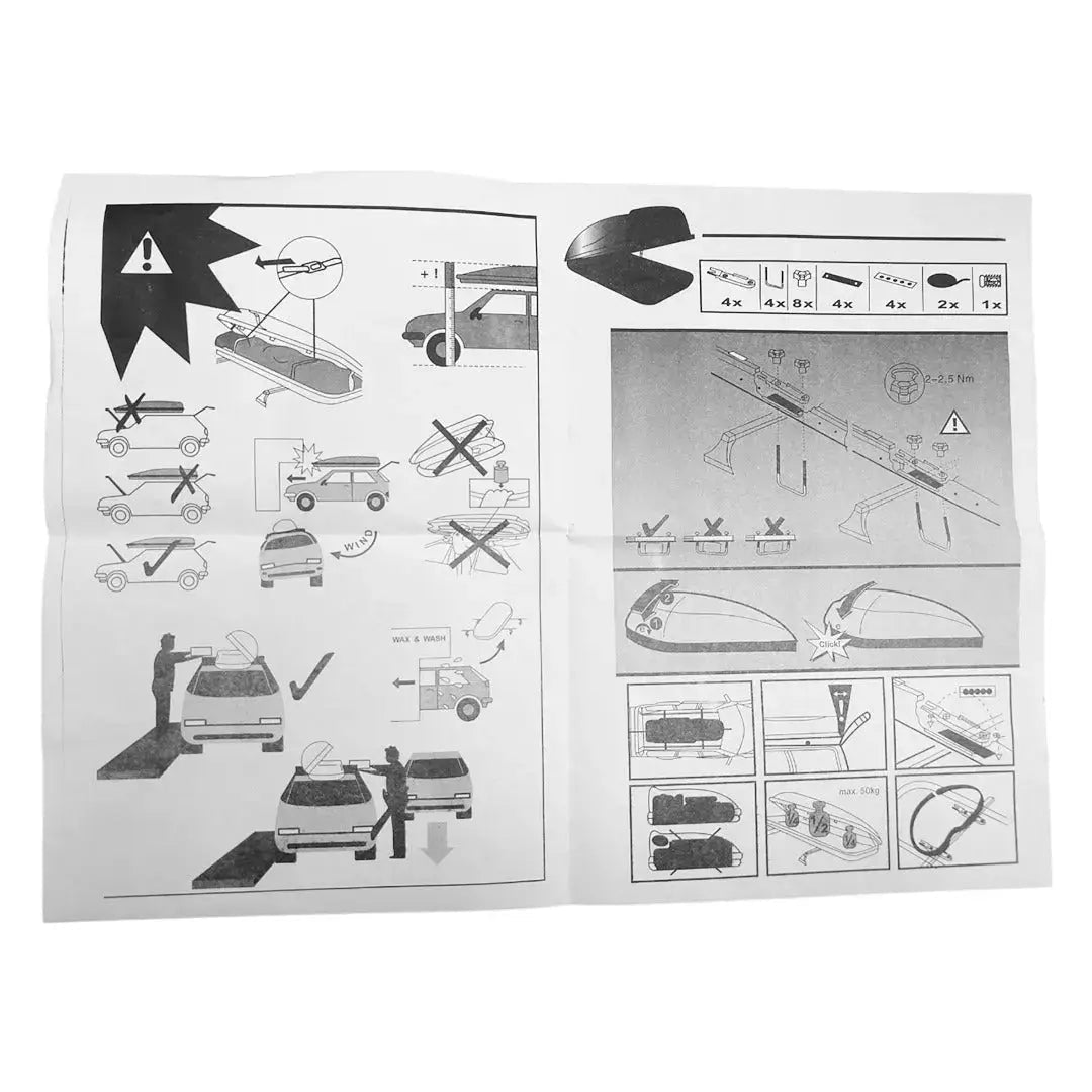 Universal Gloss Black Roof Storage Box - 450L