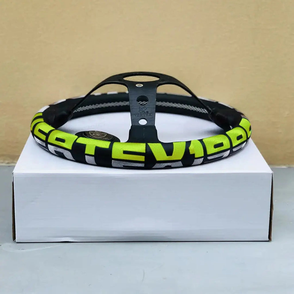 Universal JDM Aluminium Vertex Drift Style Sports Steering Wheel (320mm)