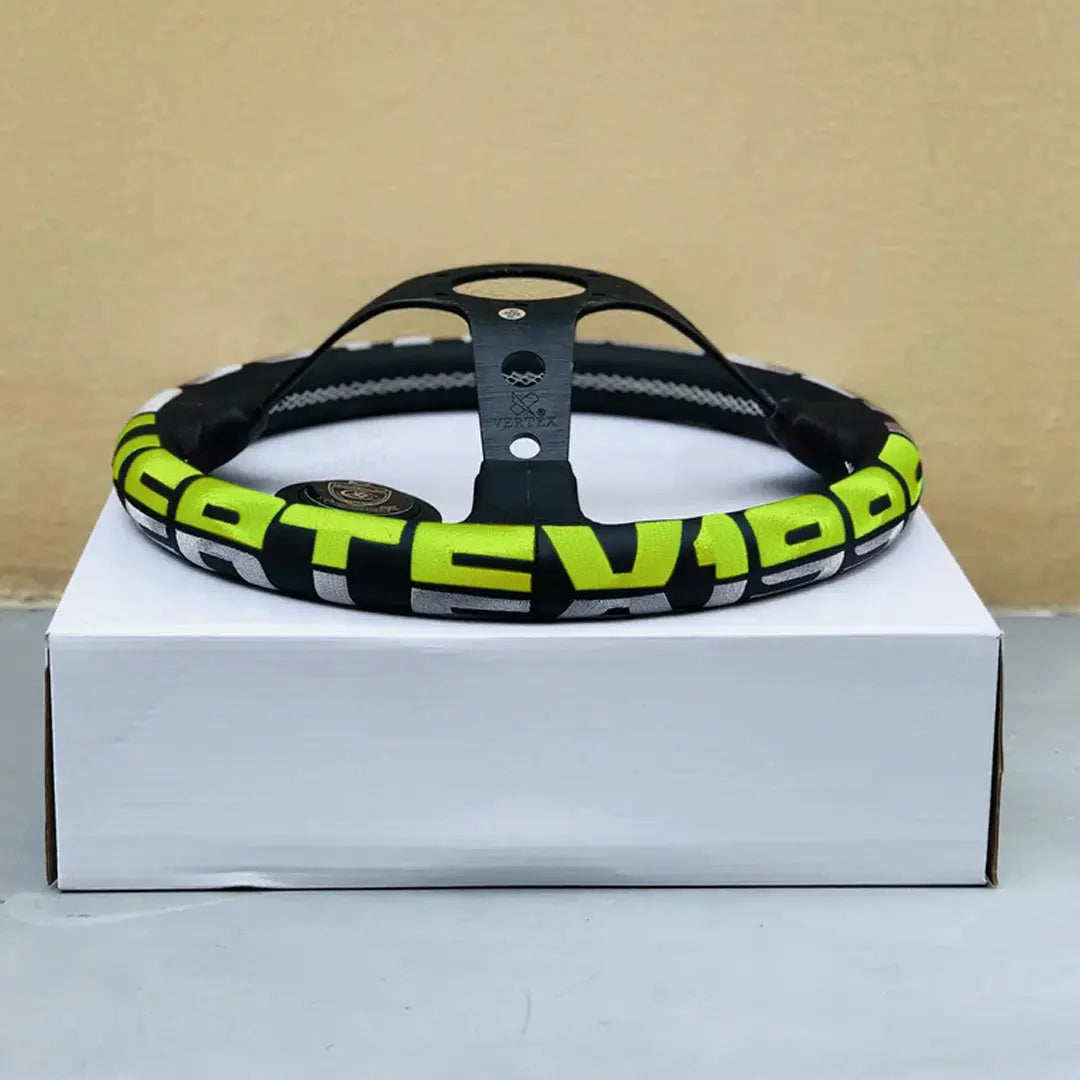Universal JDM Aluminium Vertex Drift Style Sports Steering Wheel (320mm)