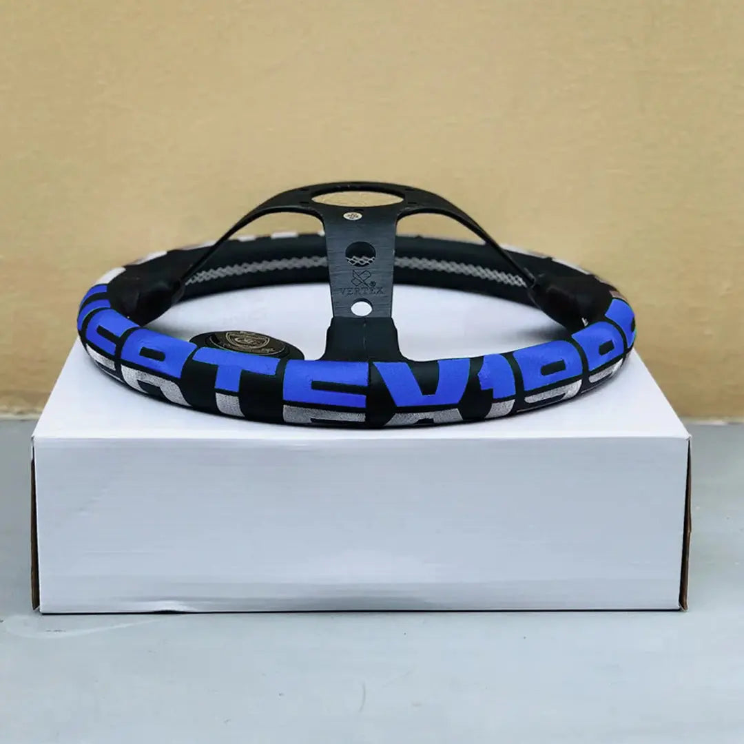 Universal JDM Aluminium Vertex Drift Style Sports Steering Wheel (320mm)