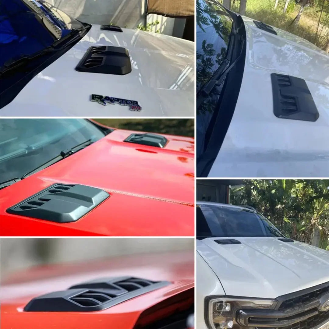 Universal Matte Black Raptor Style Non-Functional Bonnet Vents