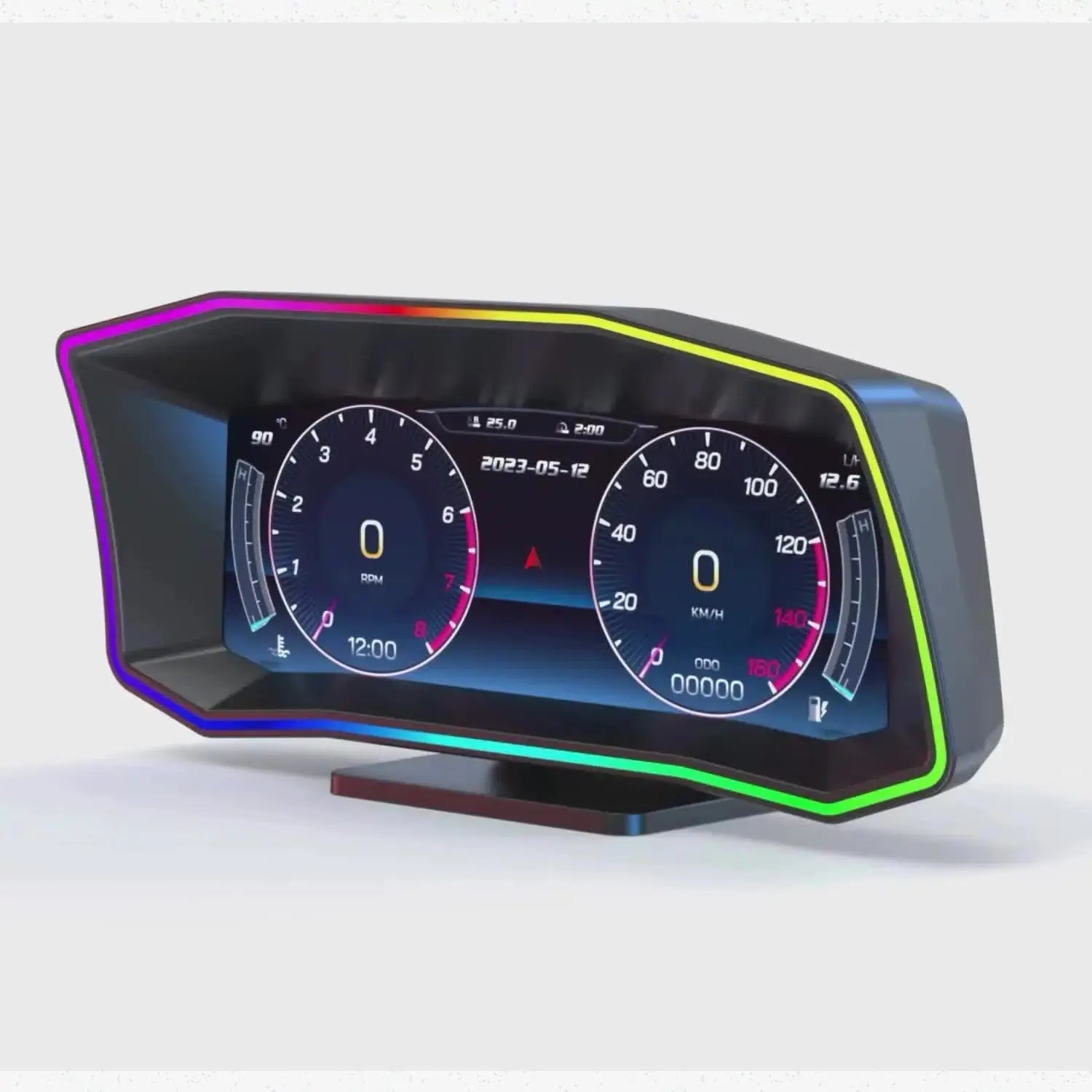 Universal 6.2 Inch - OBD2 P4 Digital Heads-Up Instrument Display With Speedometer, Accelerometer, Inclinometer & Data Monitoring