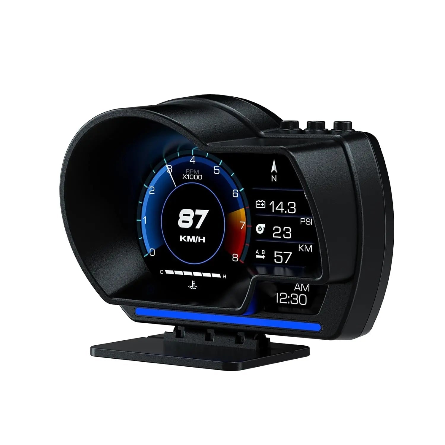 Universal OBD2 P6 Digital Heads-Up Instrument Display With Speedometer, Accelerometer & Data Monitoring