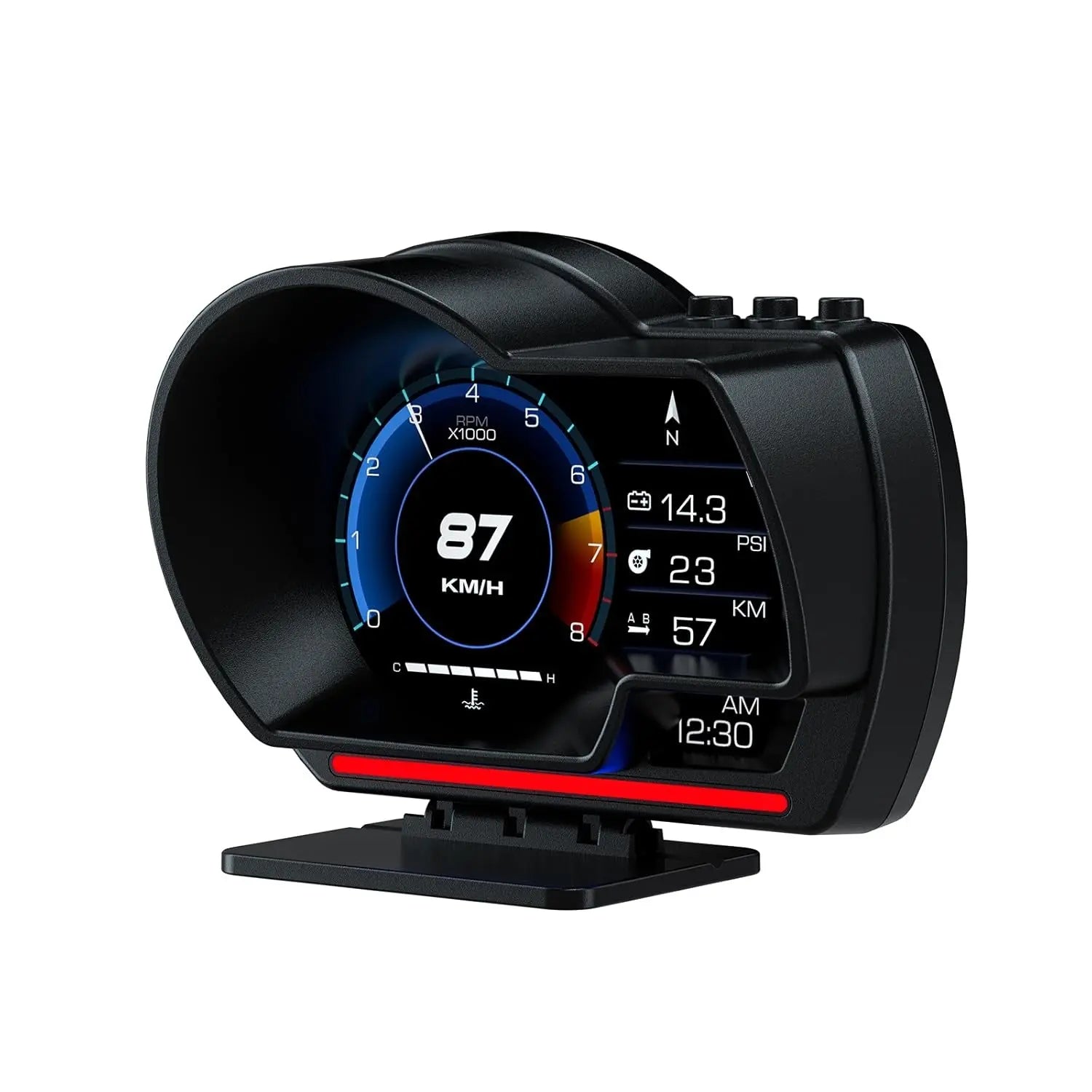 Universal OBD2 P6 Digital Heads-Up Instrument Display With Speedometer, Accelerometer & Data Monitoring