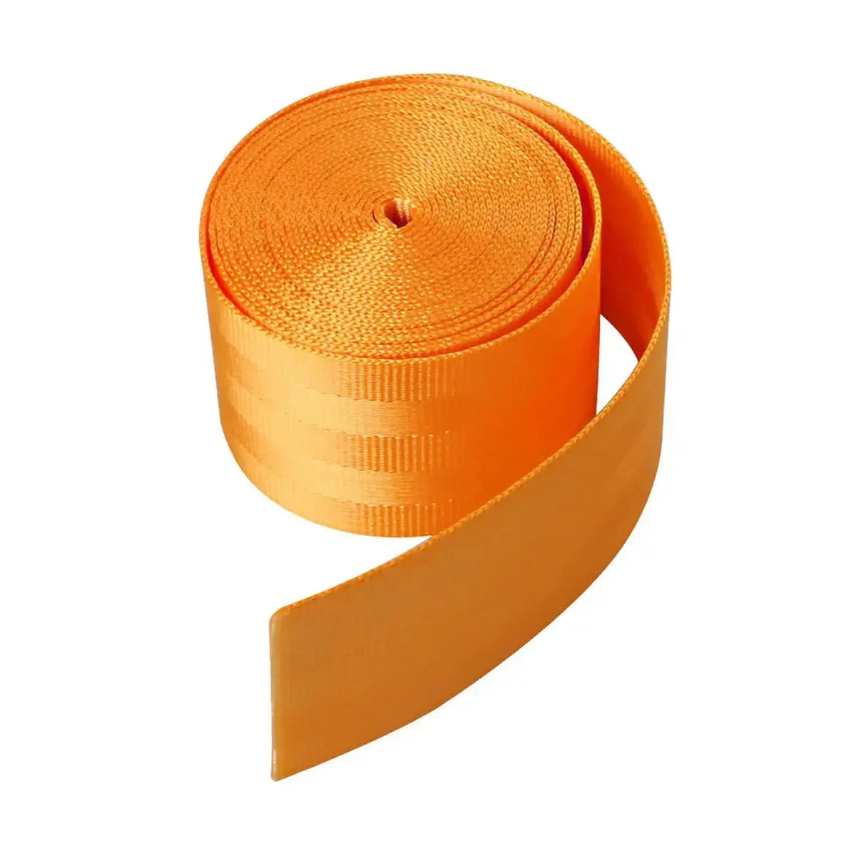 Universal Polyester Webbing Seat Belt Harness Strap - Neon Orange