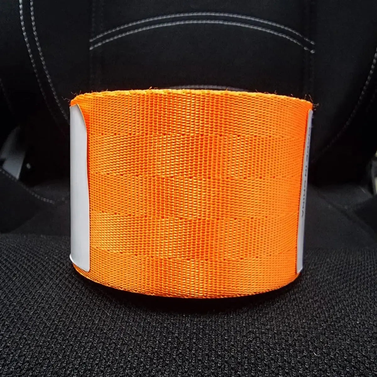 Universal Polyester Webbing Seat Belt Harness Strap - Neon Orange