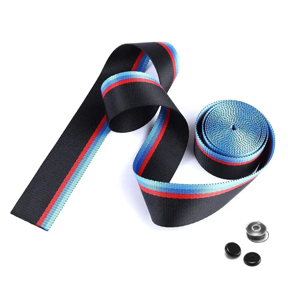 Universal Polyester Webbing Seat Belt Harness Strap - BM Performance Stripe