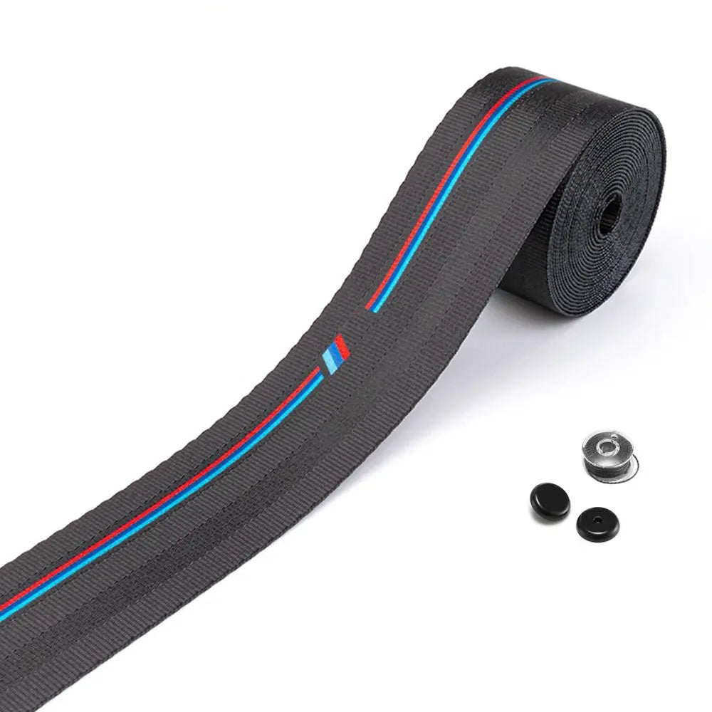 Universal Polyester Webbing Seat Belt Harness Strap - BM Performance Stripe