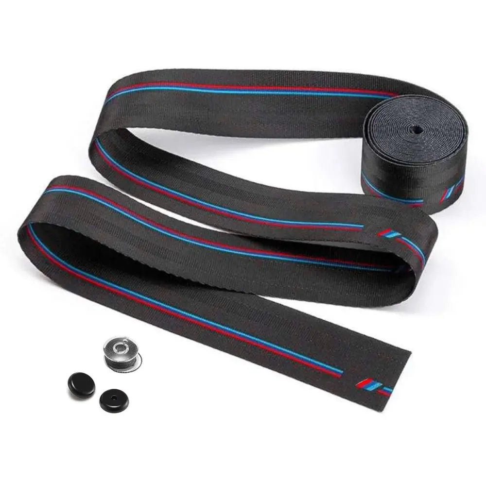Universal Polyester Webbing Seat Belt Harness Strap - BM Performance Stripe