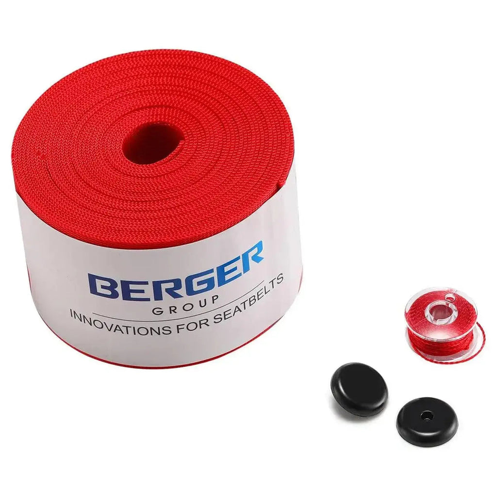 Universal Polyester Webbing Seat Belt Harness Strap - Red