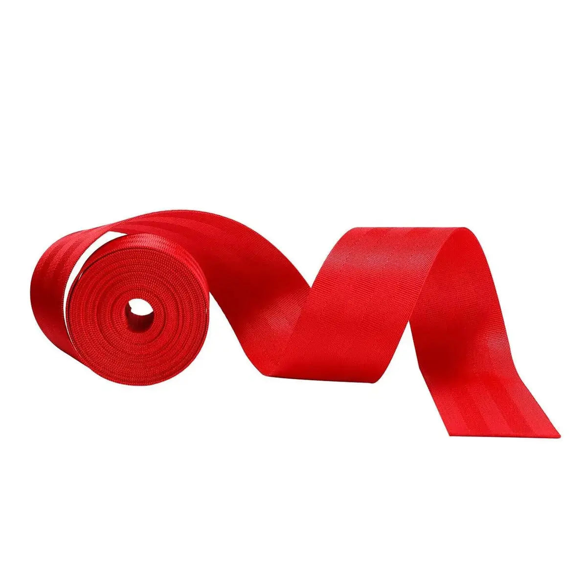 Universal Polyester Webbing Seat Belt Harness Strap - Red