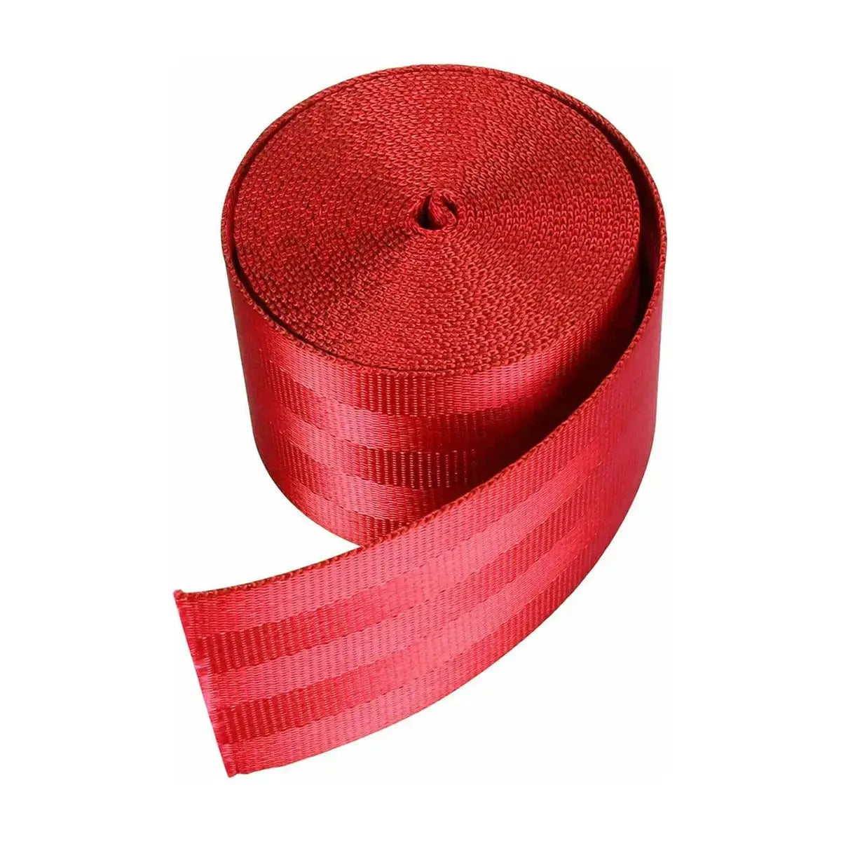 Universal Polyester Webbing Seat Belt Harness Strap - Red