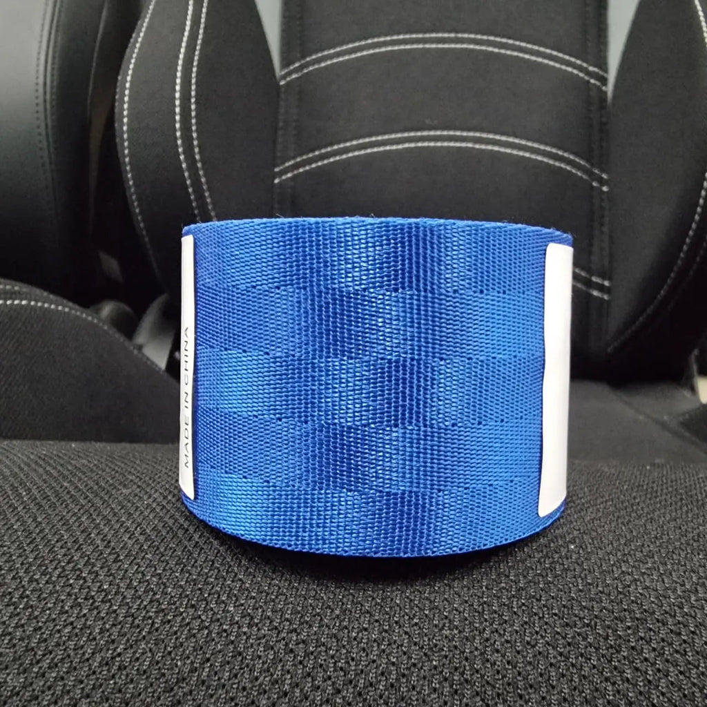 Universal Polyester Webbing Seat Belt Harness Strap - Blue