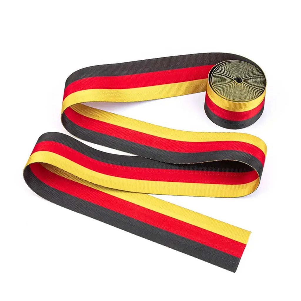 Universal Polyester Webbing Seat Belt Harness Strap - German Stripe