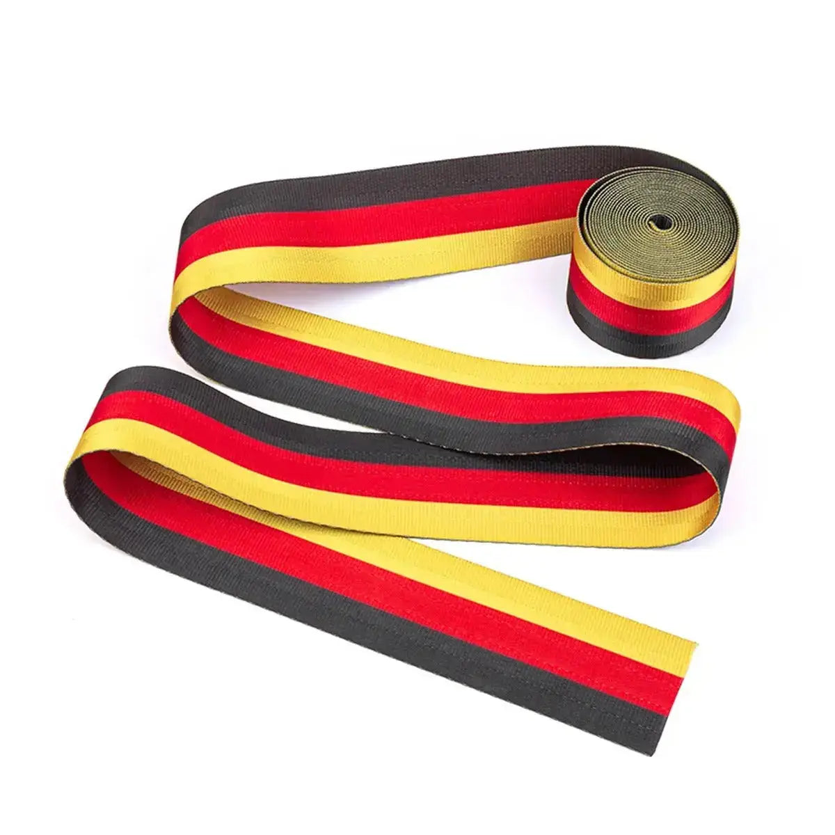 Universal Polyester Webbing Seat Belt Harness Strap - German Stripe