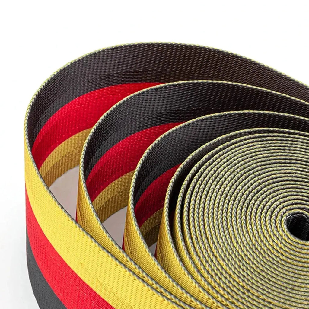 Universal Polyester Webbing Seat Belt Harness Strap - German Stripe