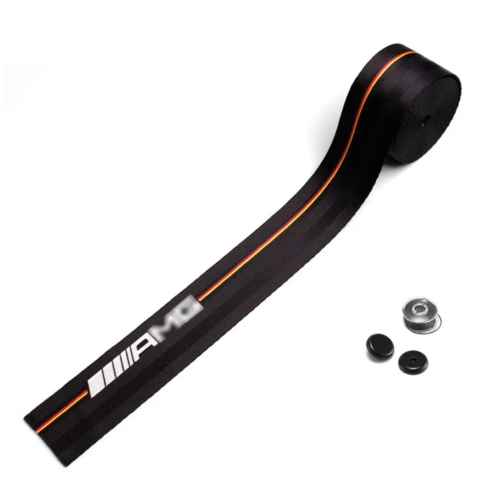 Universal Polyester Webbing Seat Belt Harness Strap - German Stripe A-M-G