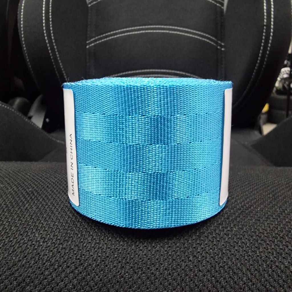 Universal Polyester Webbing Seat Belt Harness Strap - Light Blue
