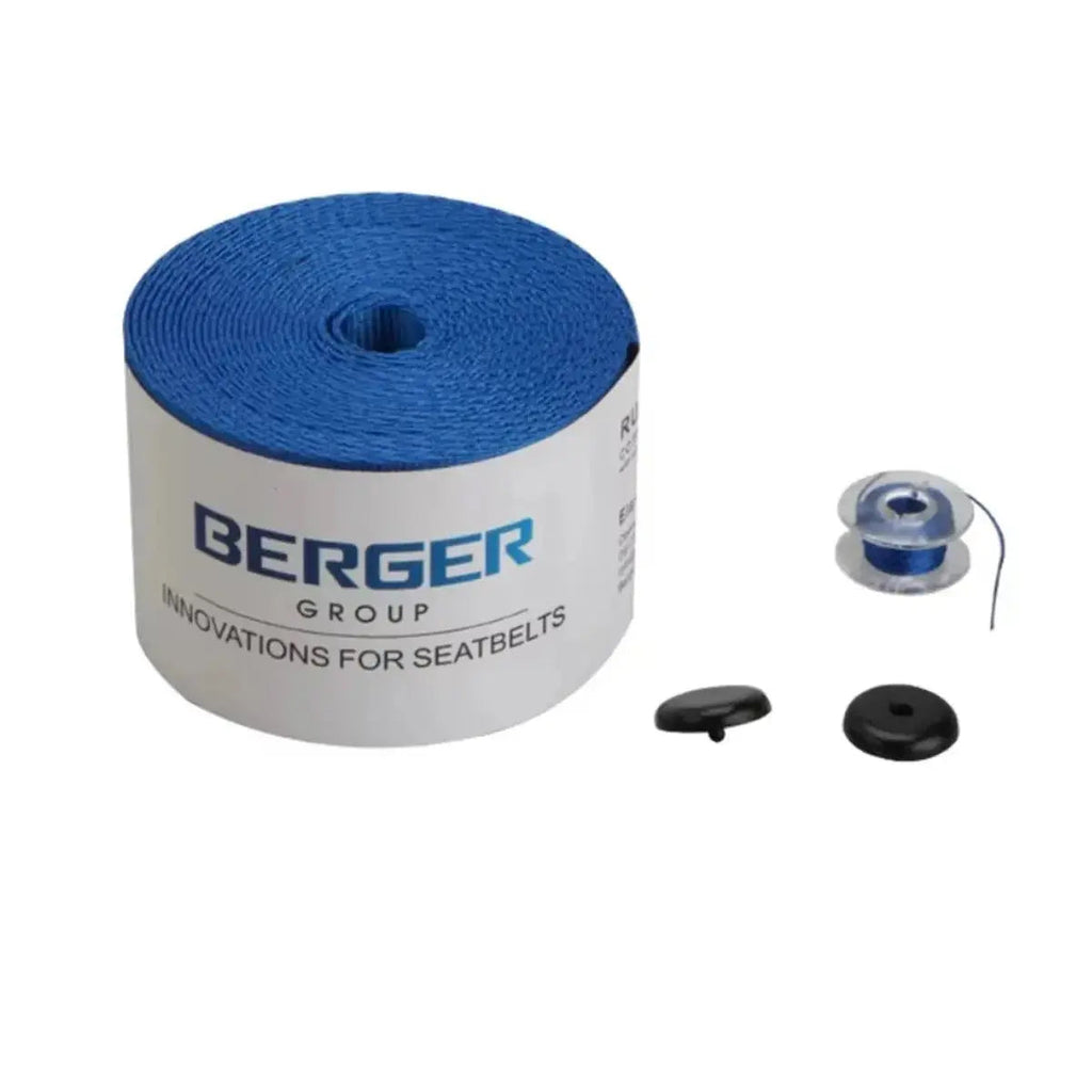 Universal Polyester Webbing Seat Belt Harness Strap - Blue