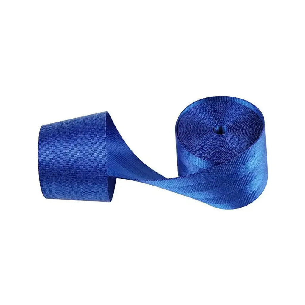 Universal Polyester Webbing Seat Belt Harness Strap - Blue