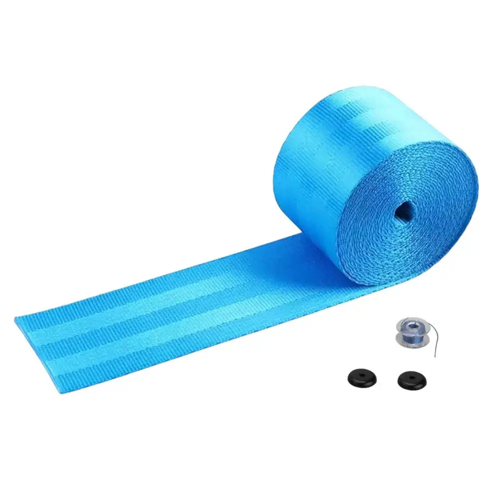 Universal Polyester Webbing Seat Belt Harness Strap - Light Blue
