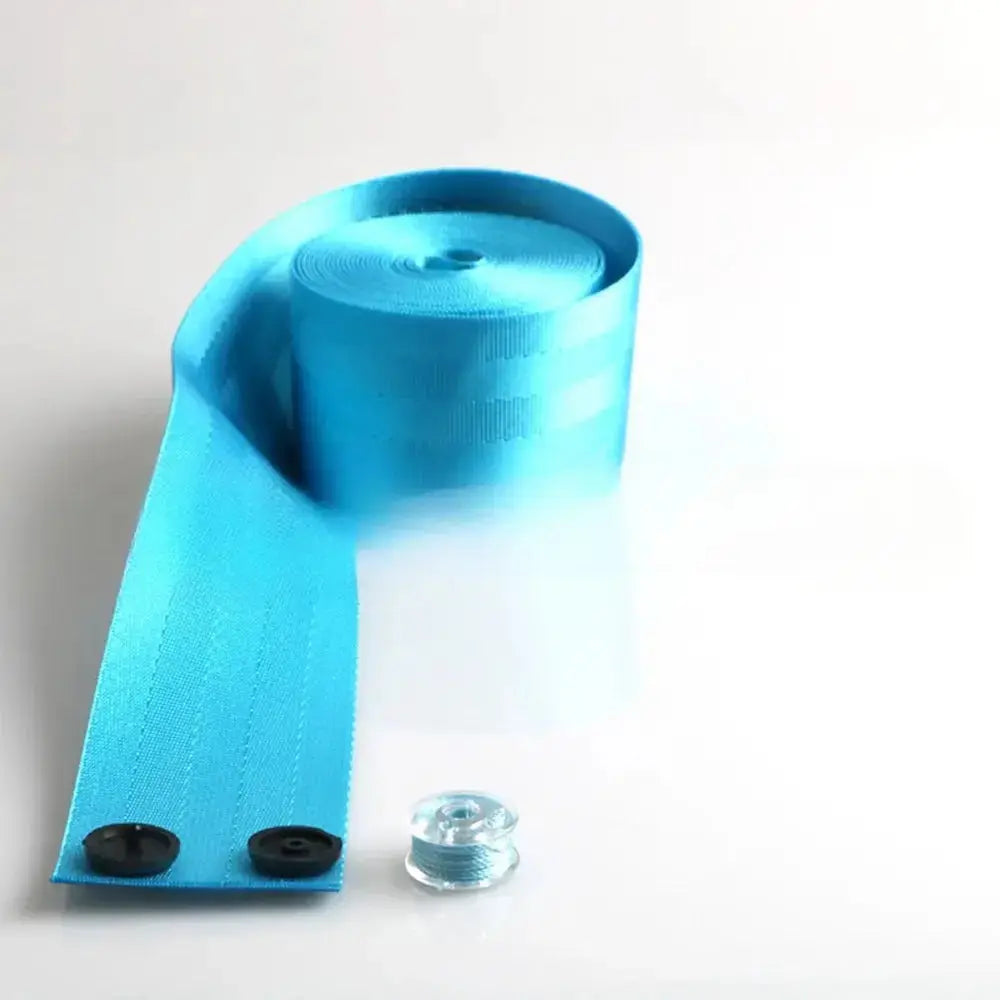 Universal Polyester Webbing Seat Belt Harness Strap - Light Blue