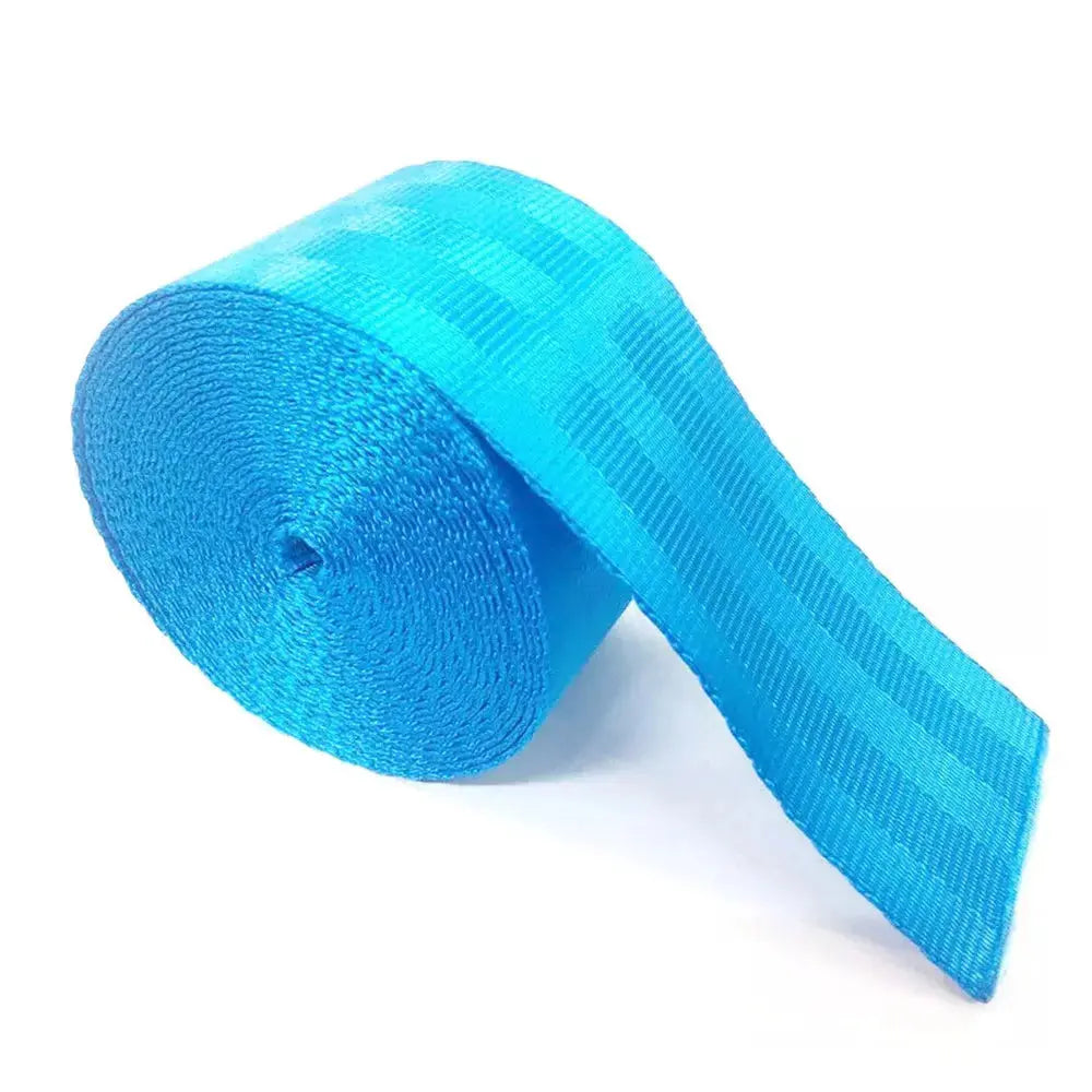Universal Polyester Webbing Seat Belt Harness Strap - Light Blue
