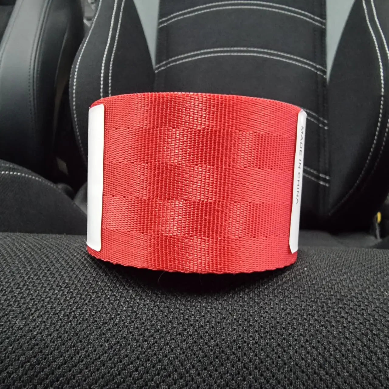 Universal Polyester Webbing Seat Belt Harness Strap - Red