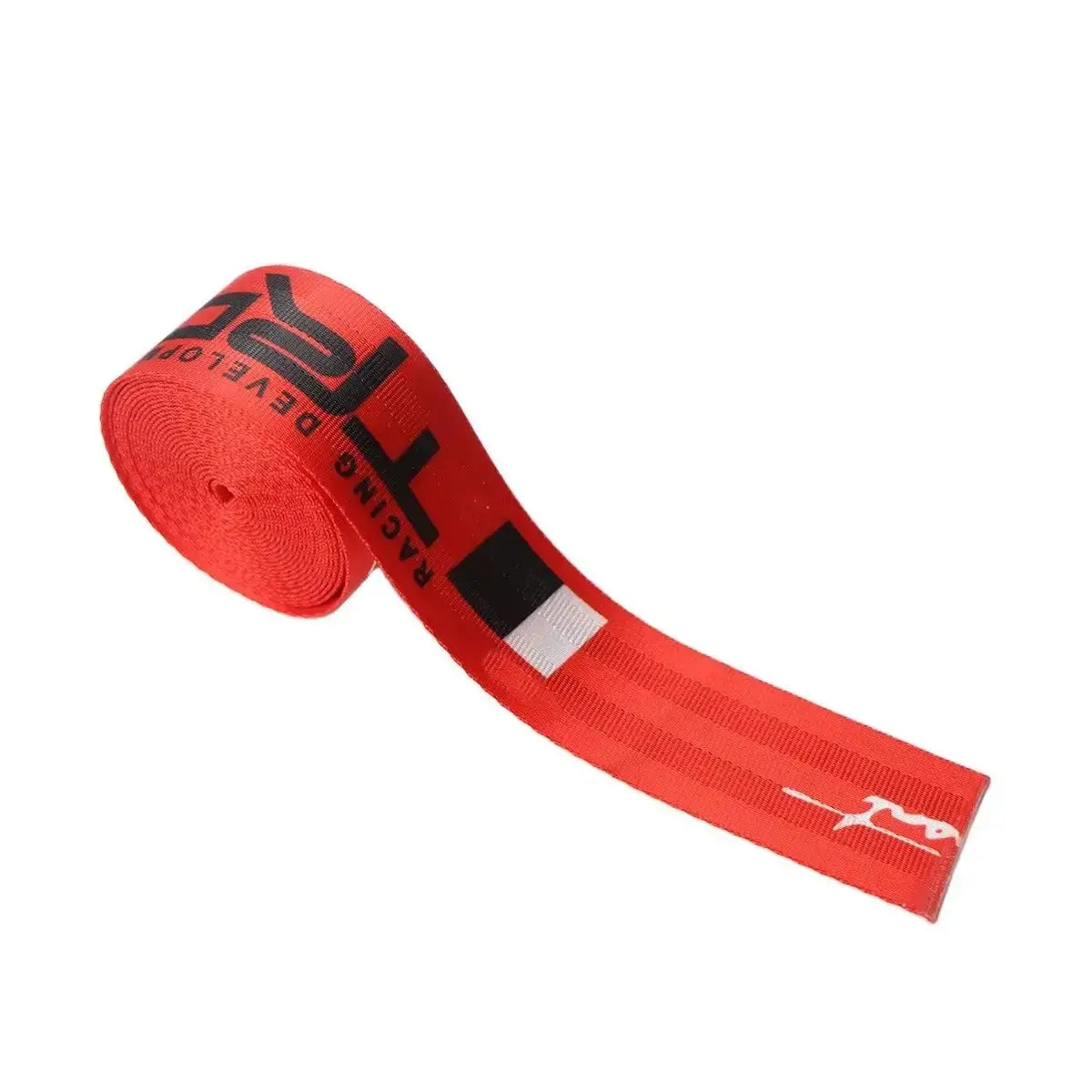 Universal Polyester Webbing Seat Belt Harness Strap - TRD (Red)