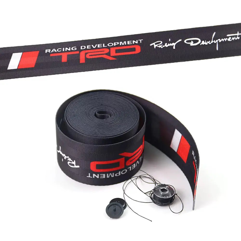 Universal Polyester Webbing Seat Belt Harness Strap - TRD (Black)