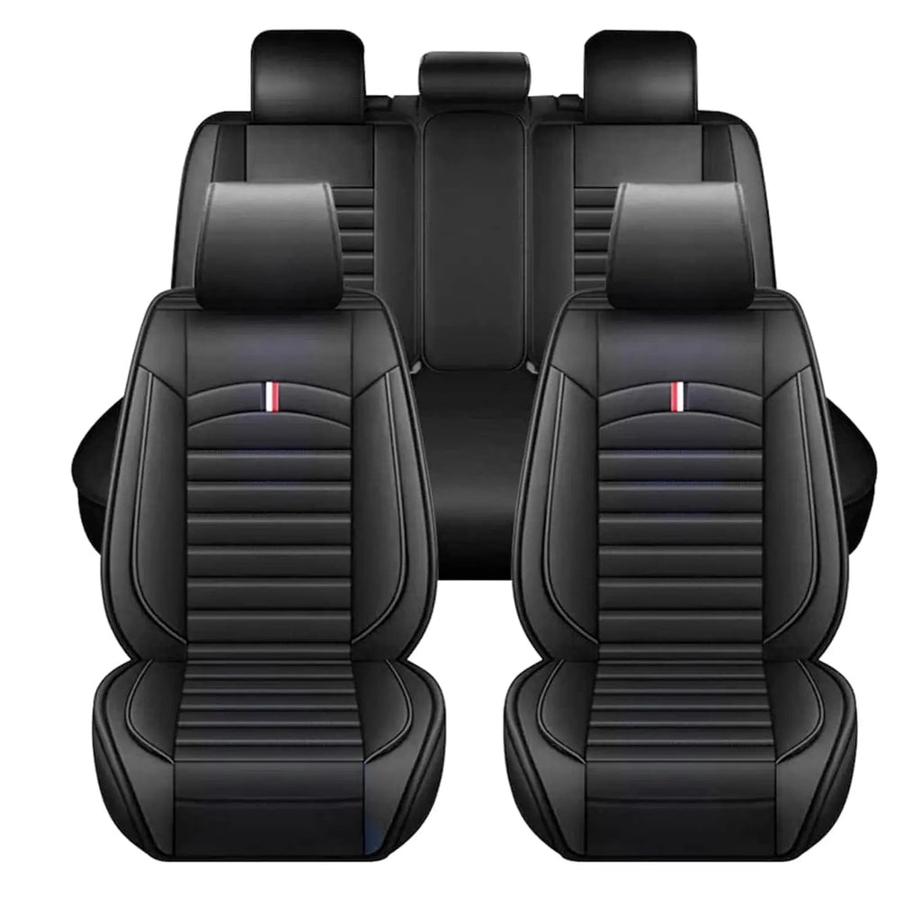 Universal Premium Luxury Car Seat Covers - Front & Rear Full Set (Black)