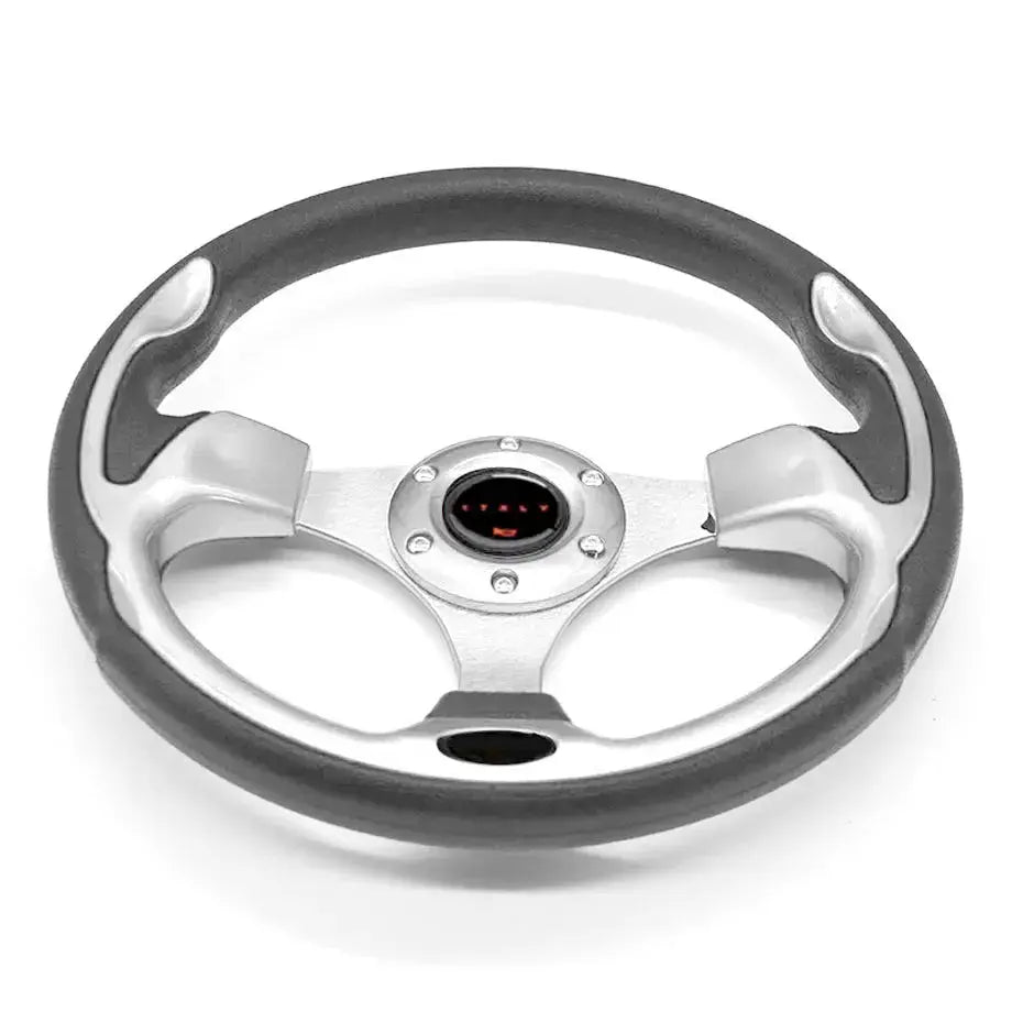 Universal Racing Style Steering Wheel - Silver