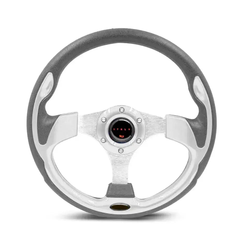 Universal Racing Style Steering Wheel - Silver